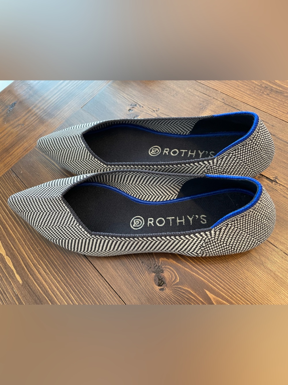 Rothys The Point Cloud Gray Birdseye Knit 🖤🤍 Women's Size 9.5 - Picture 5 of 5